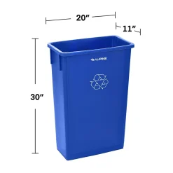 Alpine Industries Plastic Indoor Slim Trash Can with Lid, 23 Gallon, Multicolored, 3/Pack (477-PKD1)