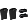 Alpine Industries Plastic Trash Can with Lid, 23 gallon, Black, 2/Pack (477-BLK-PKG1-2)