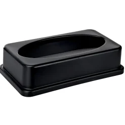 Alpine Industries Plastic Trash Can with Lid, 23 gallon, Black, 2/Pack (477-BLK-PKG1-2)
