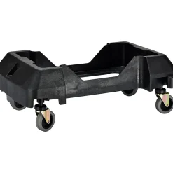 Alpine Industries Polypropylene Commercial Indoor Trash Can with Swing Lid and Dolly, 23-Gallon, Blue (ALP477-BLU2-PKD)