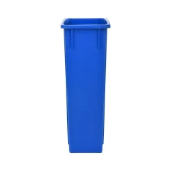 Alpine Industries Polypropylene Commercial Indoor Trash Can with Swing Lid and Dolly, 23-Gallon, Blue (ALP477-BLU2-PKD)