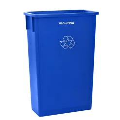 Alpine Industries Recycling Container with Paper Slotted Recycling Lid, Blue (477-R-BLU-PKG3)
