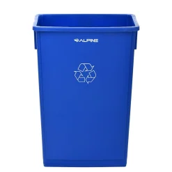 Alpine Industries Recycling Container with Paper Slotted Recycling Lid, Blue (477-R-BLU-PKG3)