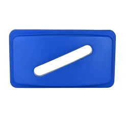 Alpine Industries Recycling Container with Paper Slotted Recycling Lid, Blue (477-R-BLU-PKG3)