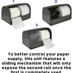 Alpine Industries Side-by-Side Double Roll Toilet Tissue Dispenser, Gray, 2/Pack (452-GRY-2PK)