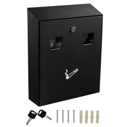 Alpine Industries Stainless Steel Outdoor Cigarette Receptacle, 1 Gallon, Black (490-01-BLK)