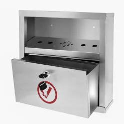 Alpine Industries Stainless Steel Outdoor Cigarette Receptacle, 1 Gallon, Stainless Steel (490-02-SS)