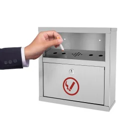 Alpine Industries Stainless Steel Outdoor Cigarette Receptacle, 1 Gallon, Stainless Steel (490-02-SS)