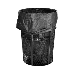 Alpine Industries Stainless-Steel Outdoor Trash Can, 48-Gallon, Black, 2/Pack (ALP473-48-BLK-2PK)