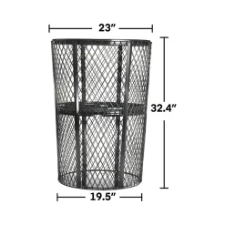 Alpine Industries Stainless-Steel Outdoor Trash Can, 48-Gallon, Black, 2/Pack (ALP473-48-BLK-2PK)
