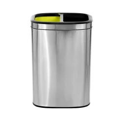 Alpine Industries Stainless Steel Trash Can with Open Lid, 10.5-Gallon, 2/Pack (ALP470-R-40L-2PK)