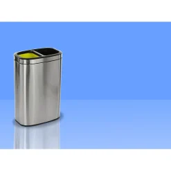 Alpine Industries Stainless Steel Trash Can with Open Lid, 10.5-Gallon, 2/Pack (ALP470-R-40L-2PK)