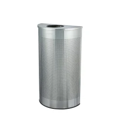Alpine Industries Stainless Steel Perforated Half Round Trash Can, 12 Gallon, (ALP438-12HR-SS)