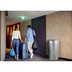 Alpine Industries Stainless Steel Perforated Half Round Trash Can, 12 Gallon, (ALP438-12HR-SS)