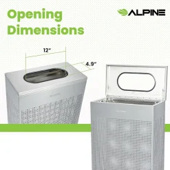 Alpine Industries Stainless Steel Trash Can, 13 Gallon, Silver (ALP438-13-SS)
