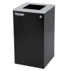 Alpine Industries Steel Trash Can with Lid, 29-Gallon, Black (ALP4450-KIT-BLK-S-TR)