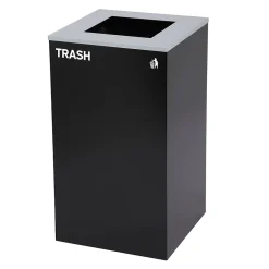 Alpine Industries Steel Trash Can with Lid, 29-Gallon, Black (ALP4450-KIT-BLK-S-TR)