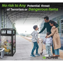 Alpine Industries Steel/PC Outdoor Trash Can with Dome Lid, 40 Gallon, Clear (471-40-CLR)