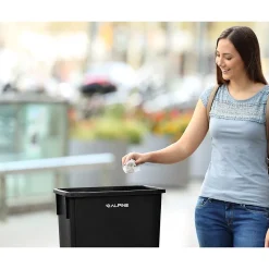 Alpine Industries Trash Can, 23 Gallon, Black, Commercial, 3/Pack (477-BLK-3PK)