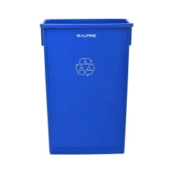 Alpine Industries Trash Can with Slotted Lid, 23-Gallon, Blue, 2/Pack (ALP477-R-BLU-PKG1-2)