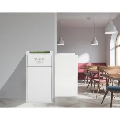 Alpine Industries Wood Trash Can, 40 Gallon, White, 2/Pack, (476-WHI-2PK)