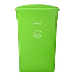 Alpine Polypropylene Can with Bottle Recycling Lid, 23-Gallon, Lime Green, 3/Pack (4778-3-LGRN-3)