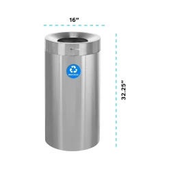 Alpine Single-Stream Recycling Station, 27 Gallon, Stainless Steel (ALP475-27-R)