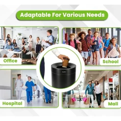 Alpine Stainless Steel Trash Can, 50-Gallon, Matte Black (ALP475-50-BLK)