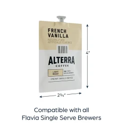 Alterra French Vanilla Coffee Flavia Freshpack, Light Roast, 100/Carton (MDRA183)