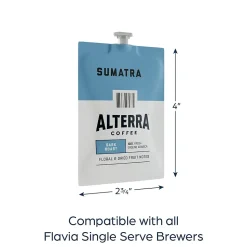 Alterra Sumatra Coffee Flavia Pods, Dark Roast, 100/Carton (MDRA194)