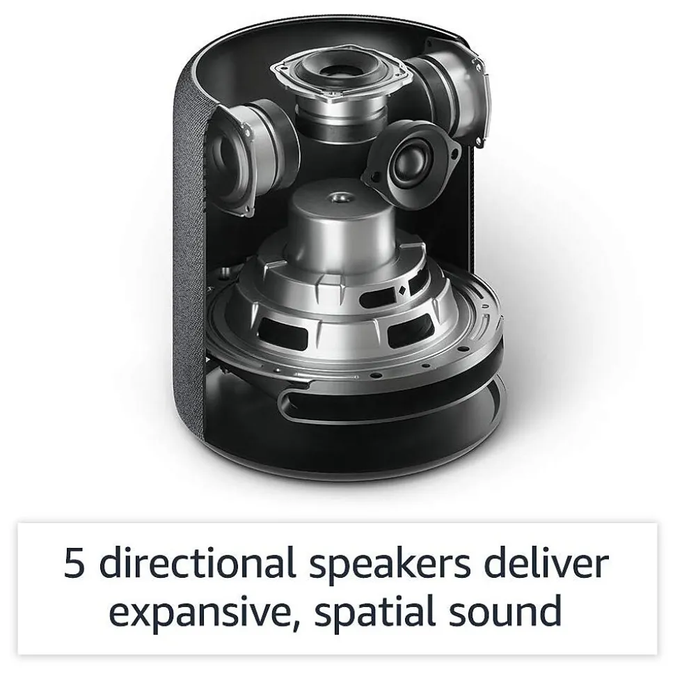 Amazon Studio Zigbee, Wi-Fi, Bluetooh Wireless Smart Speaker, Charcoal (B07G9Y3ZMC)