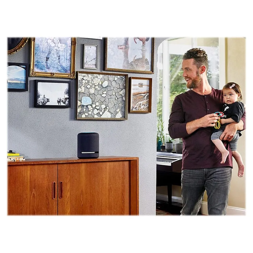 Amazon Studio Zigbee, Wi-Fi, Bluetooh Wireless Smart Speaker, Charcoal (B07G9Y3ZMC)