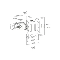 Amer Adjustable Pivot Pole Mount Monitor Arm, Up to 32