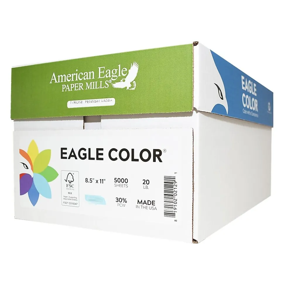 American Eagle 8.5" x 11" Color Copy Paper, 20 lbs., Pink, 500 Sheets/Ream (4763050)