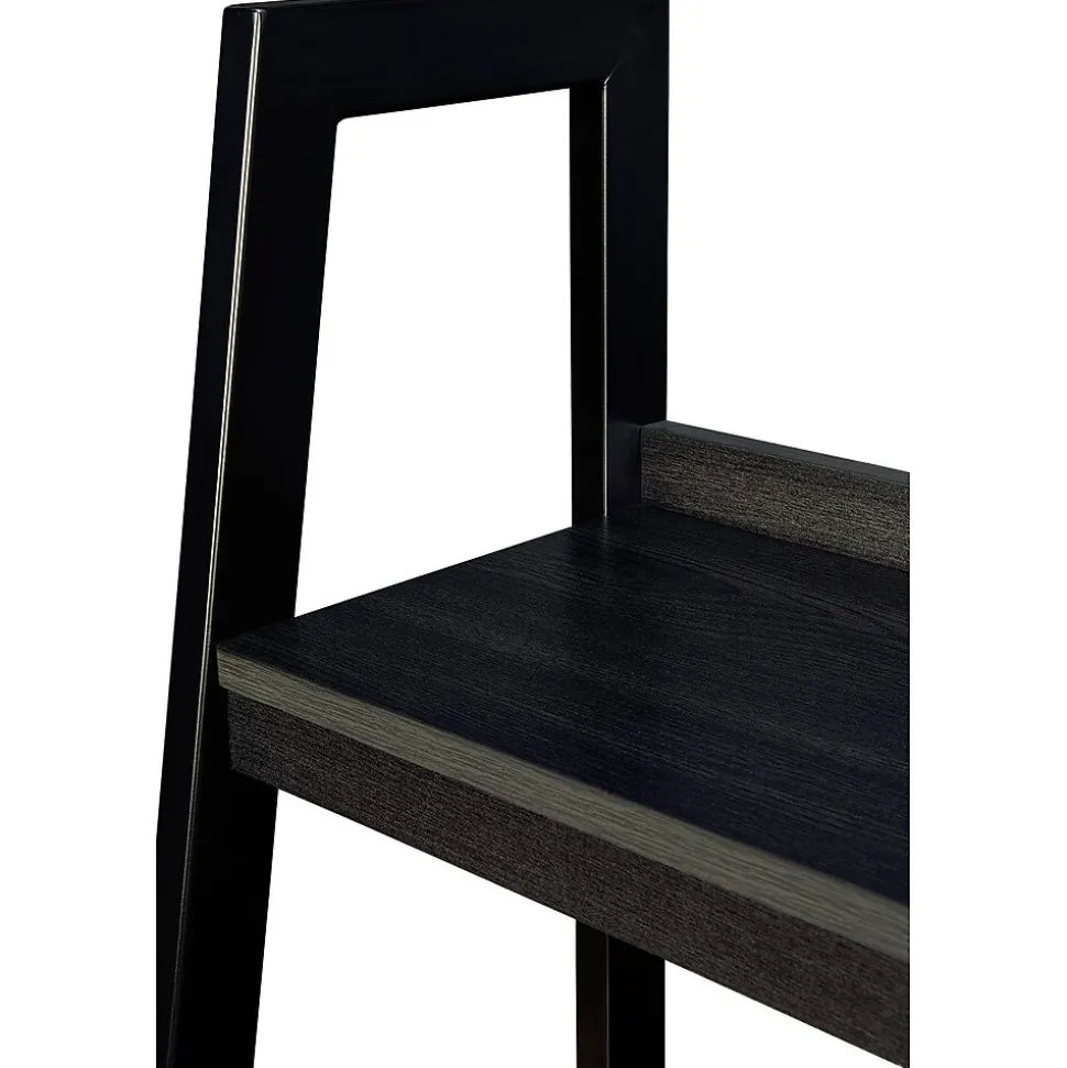 Ameriwood Home Lawrence 60"H 4-Shelf Ladder Bookcase Bundle, Black (9482096)