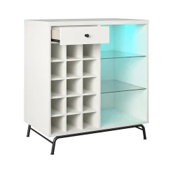Ameriwood Melbourne 36.5" Bar Cabinet with 3 Shelves, White (3593013COM)