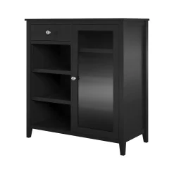 Ameriwood Tuxedo 34.9" Bar Cabinet with 7 Shelves, Black (3969872COM)