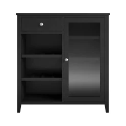 Ameriwood Tuxedo 34.9" Bar Cabinet with 7 Shelves, Black (3969872COM)