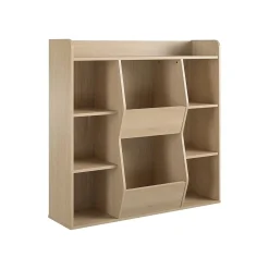 Ameriwood Tyler 40.8"H 9-Shelf Bookcase, Blonde Oak Particle Board (4865847COM)