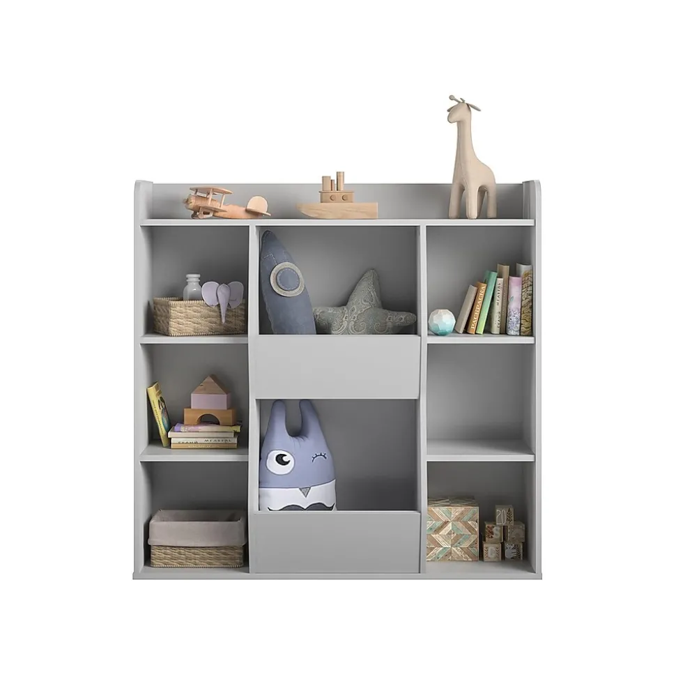 Ameriwood Tyler 40.8"H 9-Shelf Bookcase, Dove Gray Particle Board (4865412COM)