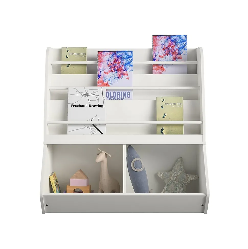 Ameriwood Tyler 36"H 5-Shelf Bookcase, White Particle Board (4947013COM)