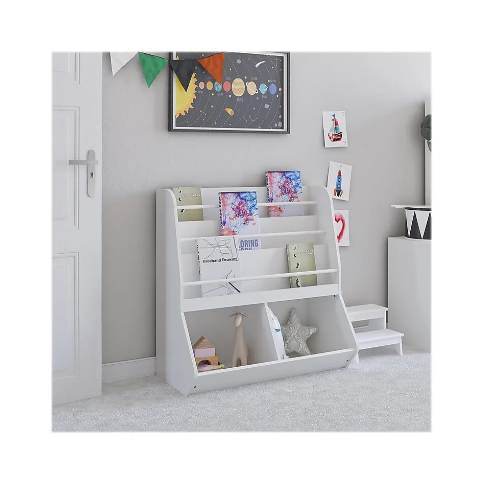 Ameriwood Tyler 36"H 5-Shelf Bookcase, White Particle Board (4947013COM)