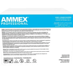 Ammex Professional VPF Powder Free Vinyl Exam Gloves, Latex Free, Clear, Medium, 100/Box, 10 Boxes/Carton (VPF64100-CC)