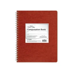 Ampad Computation Book, 9.37" x 11.75", Quad Ruled, Red, 76 Sheets/Pad (TOP 22-157)