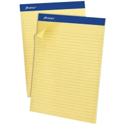 Ampad Evidence Notepad, 8.5" x 11.75", Wide Ruled, Canary, 50 Sheets/Pad, 12 Pads (20-270)