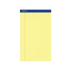 Ampad Notepads, 8.5" x 14", Wide Ruled, Canary, 50 Sheets/Pad, 12 Pads/Pack (TOP 20-230)