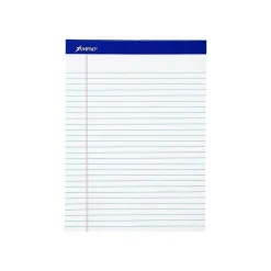 Ampad Perforated Notepads, 8.5" x 11.75", Wide Ruled, White, 50 Sheets/Pad, 12 Pads/Pack (TOP 20-360)