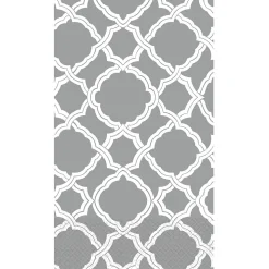 Amscan Modern Elegance Guest Towel, 2-ply, Gray/White, 16 Napkins/Pack, 4/Pack (530051)