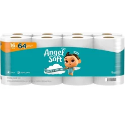 Angel Soft Mega Toilet Paper, 2-ply, White, 320 Sheets/Roll, 16 Rolls/Case (79423/02/01)