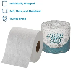 Angel Soft Professional Series Recycled Toilet Paper, 2-ply, White, 450 Sheets/Roll, 80 Rolls/Case (16880)